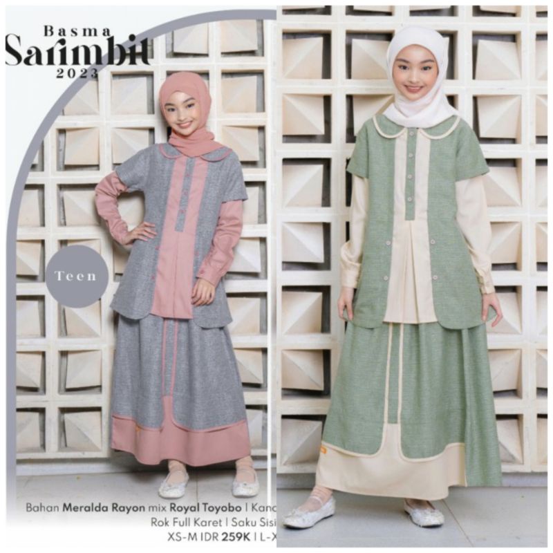 Setelan Baju Muslim Anak Remaja Basma Nibras Teen Lebaran 2023