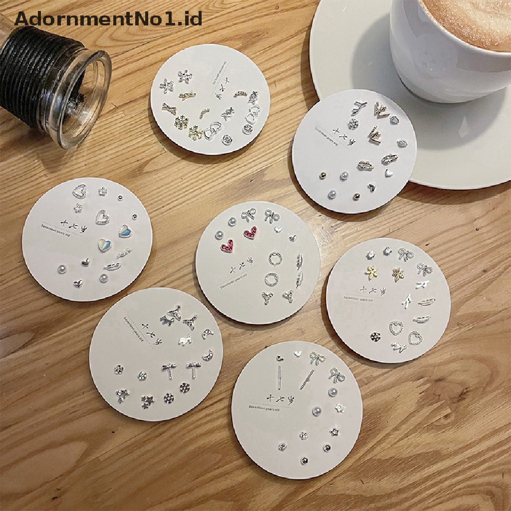 [AdornmentNo1] 7pasang Korea Fashion Kecil Geometris Perempuan Anting Set Beberapa Pasang Kupu-Kupu Lucu Stud Earrings Jewelry [ID]