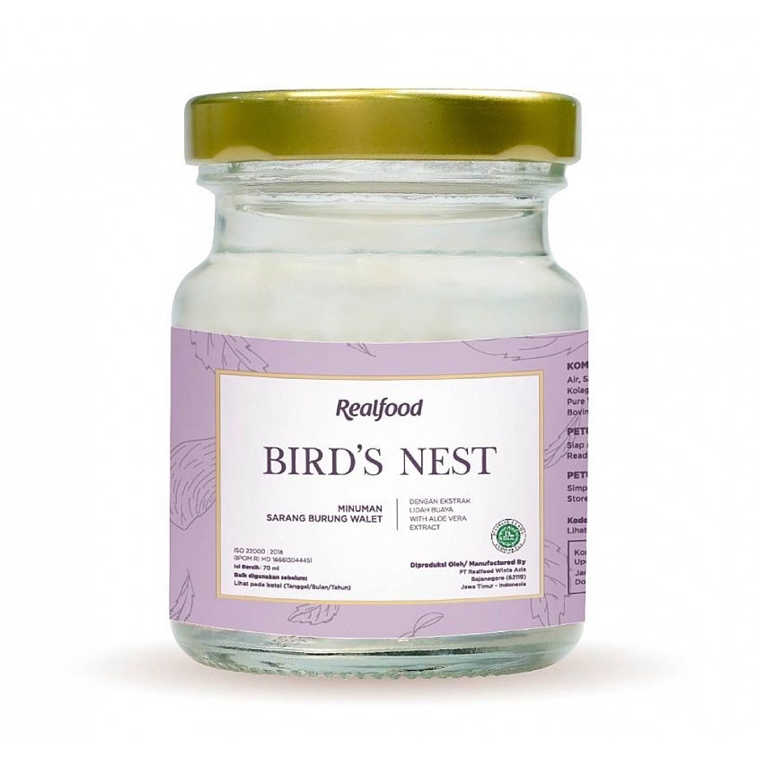 Jual Realfood Bird Nest Minuman Sarang Burung Wallet Hair Power 70ML Halal Original Shopee