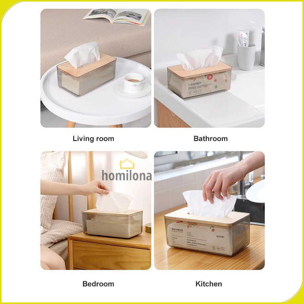 TaffHOME Kotak Tisu Kayu Nordic Minimalist Tissue Box Small - ZJ011