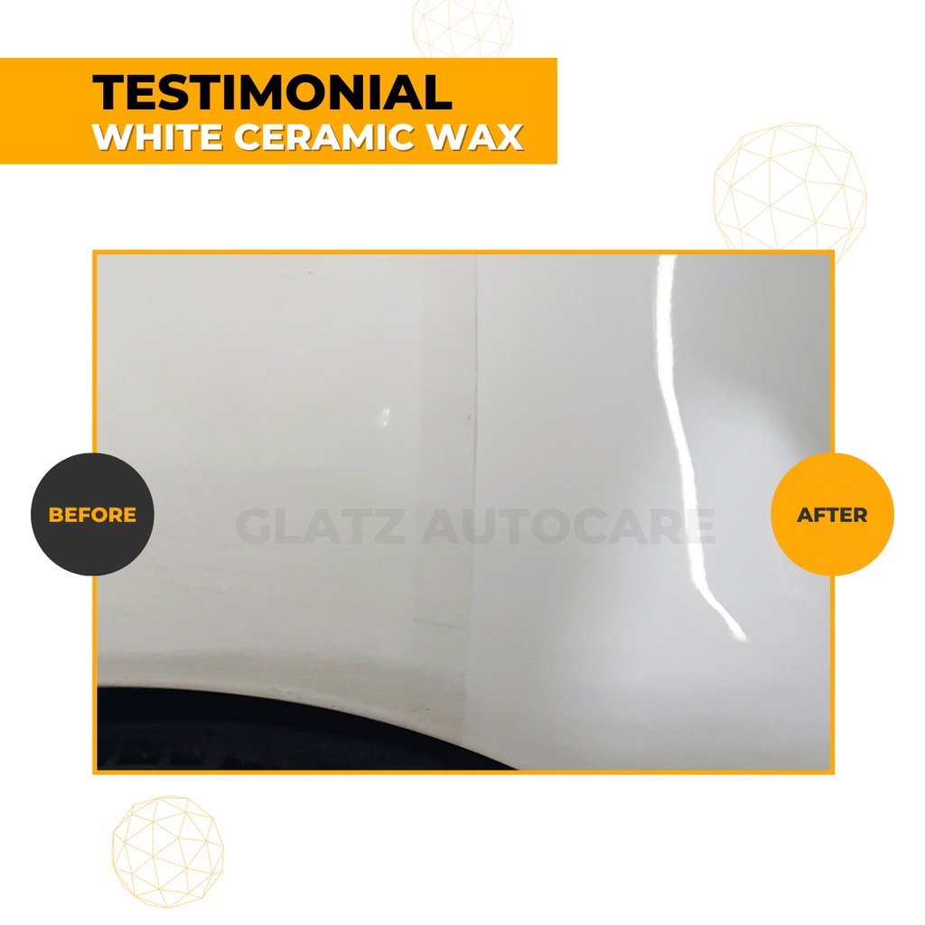 Pengkilap Bodi Mobil Putih Permanent Efek Daun Talas GLATZ White Ceramic Wax Perawatan Lengkap