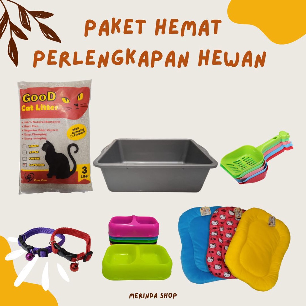 PAKET HEMAT PERLENGKAPAN HEWAN PELIHARAAN [Litter box,pasir,dll]