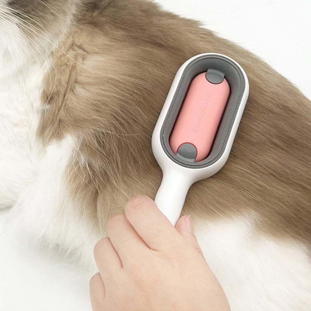 REBUY Rebuy Pet Deshedding Brush Remove Loose Hairs Portable Pet Grooming Slicker Brush Self Cleaning Pet Hair Trimming Perlengkapan Hewan Peliharaan