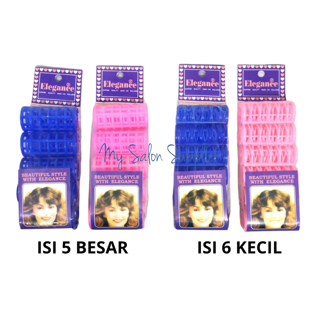 Roll Rambut Tutup Elegance Isi 5 Besar / Isi 6 Kecil