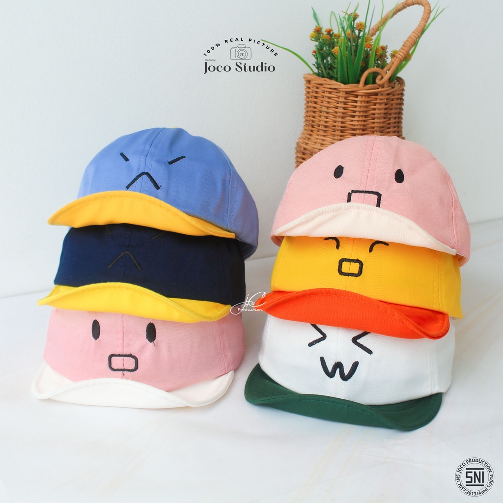 Jocoproduction - Topi Anak PET Batita Premium Boridr Emoji