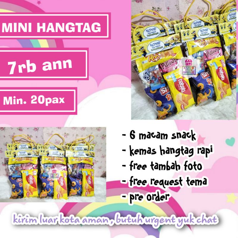 Snack ultah mini nabati || Paket Hangtag || Snack ultah hangtag murah