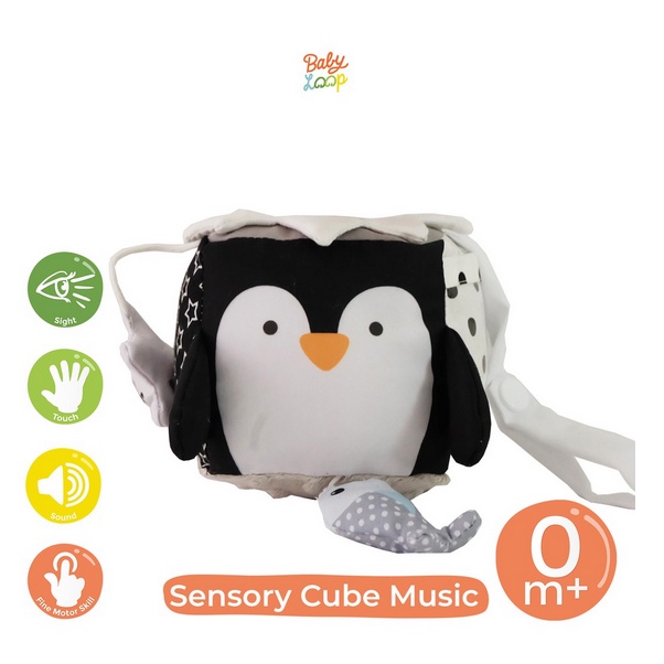 Baby Loop Sensory Cube Music - Mainan Motorik Sensori Babyloop Busy Box Boneka Bunyi Genggam Baby Sensoric Toy Toys