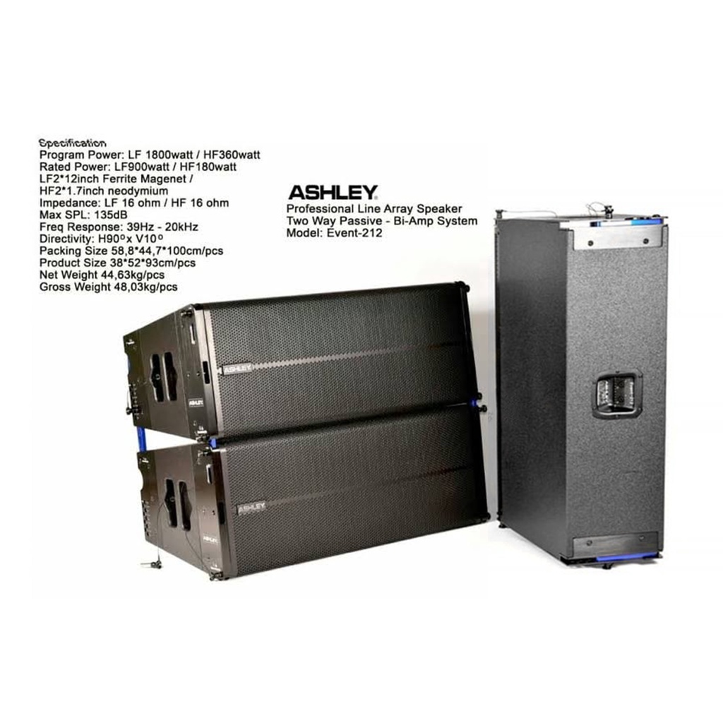 line array pasif 2 x 12 inch & driver 2 pcs ASHLEY EVENT 212 Original
