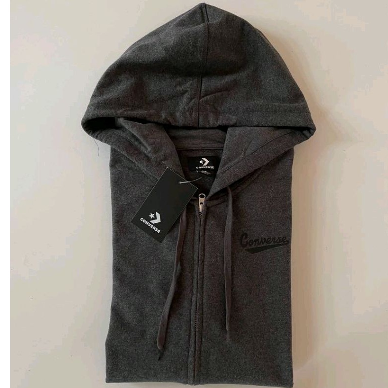 JAKET CONVERSE NOVA HOODIE MEN GREY ORIGINAL ZIPHOODIE MJ1071081