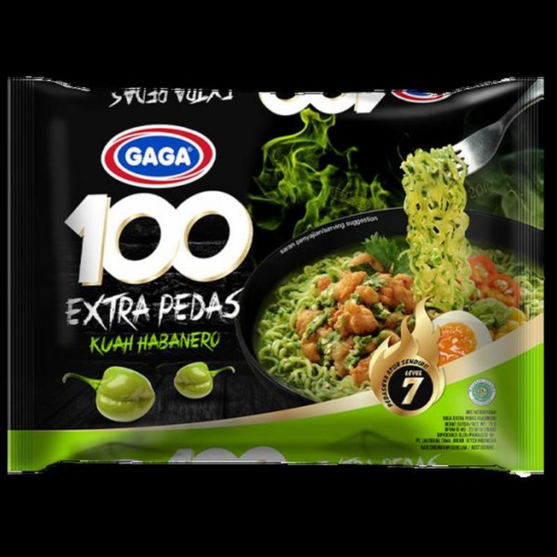 

GAGA 100 EKTRA PRDAS KUAH HABANERO /MIE INSTAN KUAH