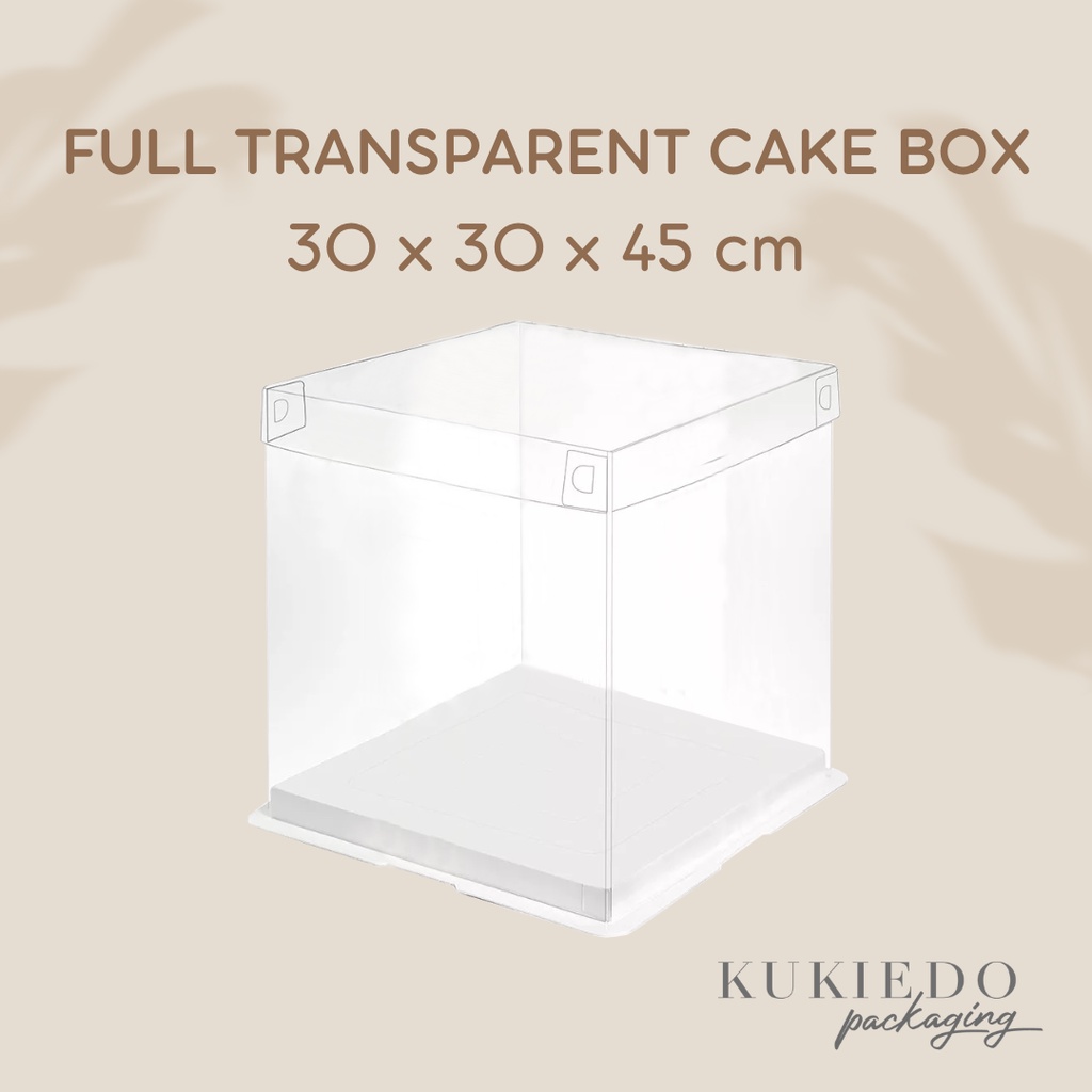 

Box Mika Polos 30 x 30 x 45 cm | Dus Kotak Transparant Putih | Packaging Kue Tart, Cake, Pudding, Lamaran, Nikahan, Serbaguna, Hampers, Snack, Souvenir