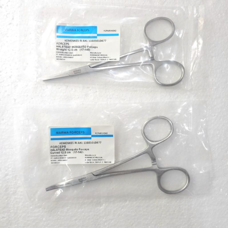 Mosquito Lurus 12.5cm Mosquito Bengkok 12.5cm Klem Lurus 12.5cm Klem Bengkok Clamp Klem Arteri Mosqu