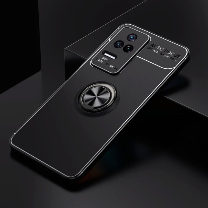 Casing POCO F4 5G SOFT CASE Pelindung Armor Magnetic cincin Penyangga