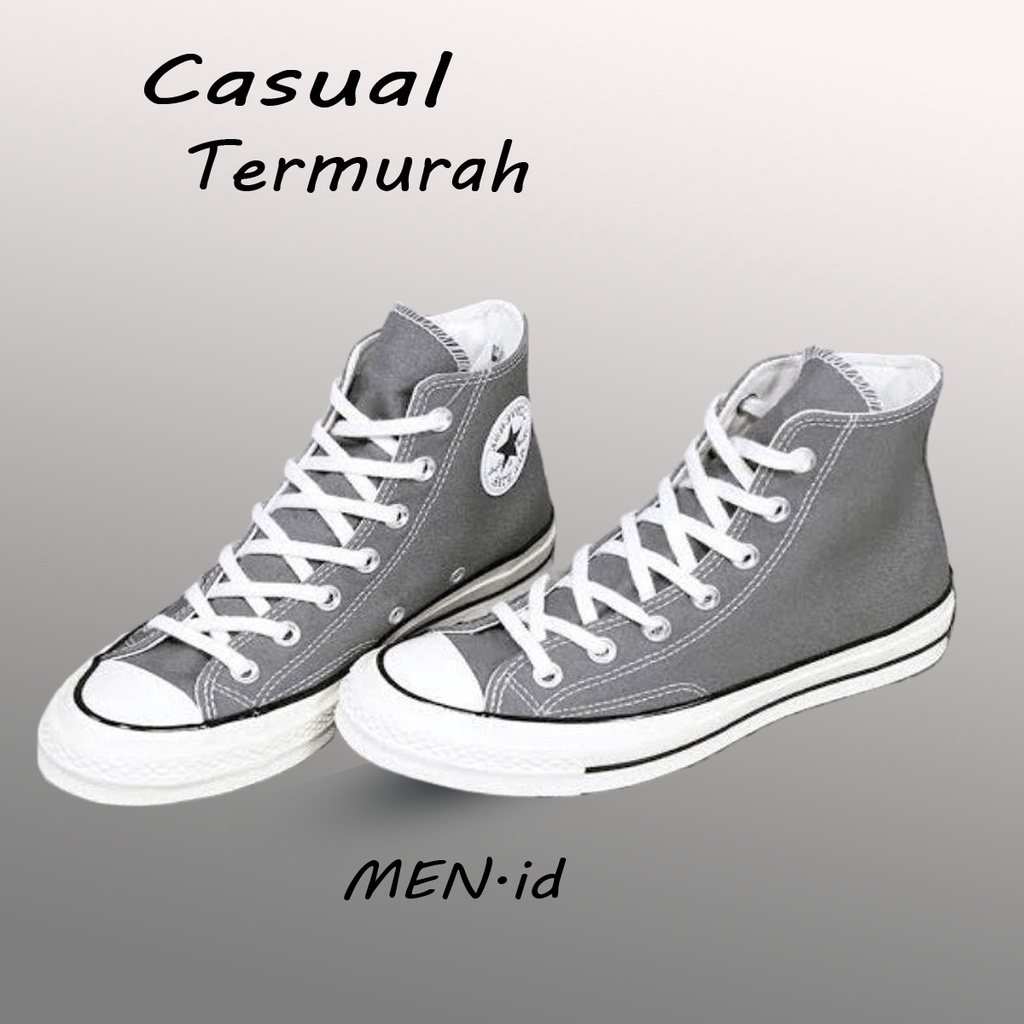 Sepatu converse pria converse 70s tinggi all star sneakers warna abu abu