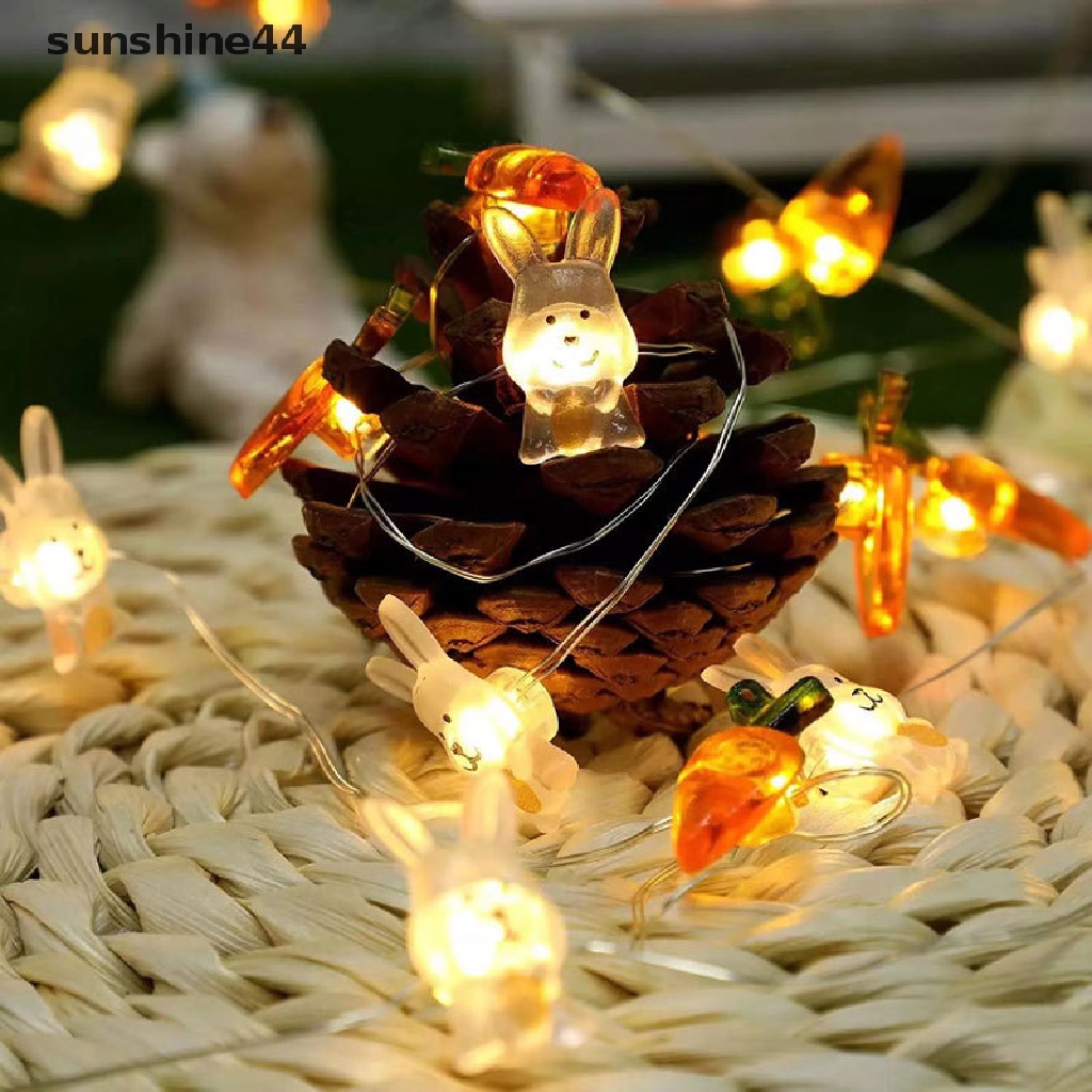 Sunshine 1Pc 1M LED Bunny String Lights Paskah Dekorasi Nikmat Pesta Dengan Kotak.