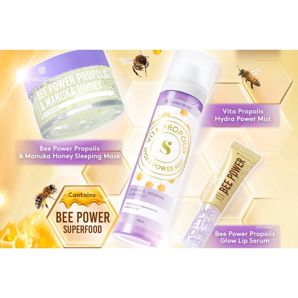 ✦SINAR✦Somethinc Sleeping Mask ,VITA PROPOLIS Hydra Power Mist ,Bee Power Lip Serum