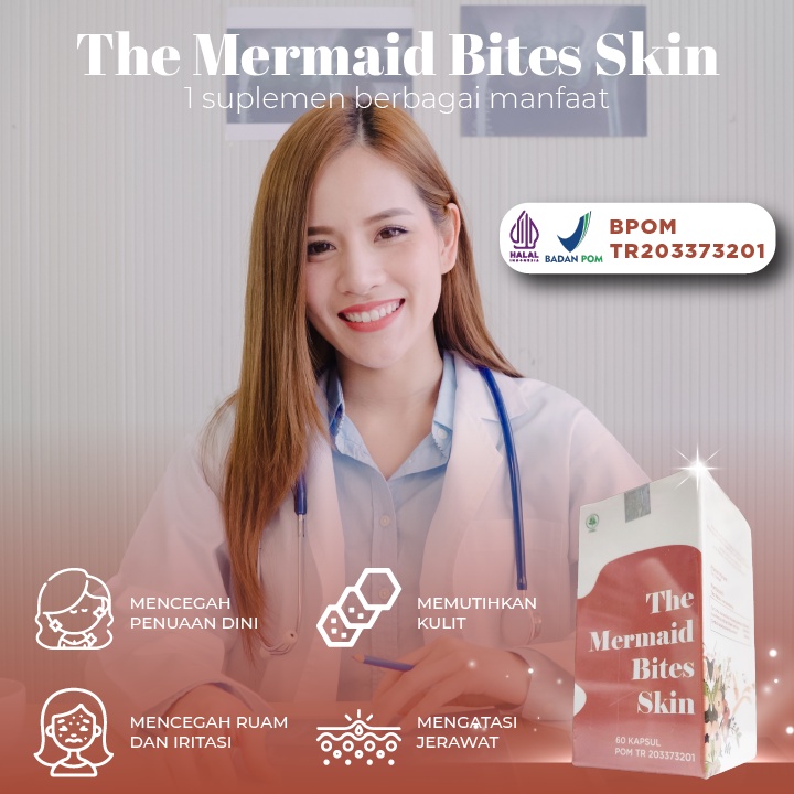 PILL ACNE BPOM HALAL 60 kapsul WHITENING & ANTI ACNE - The Mermaid Bites Skin