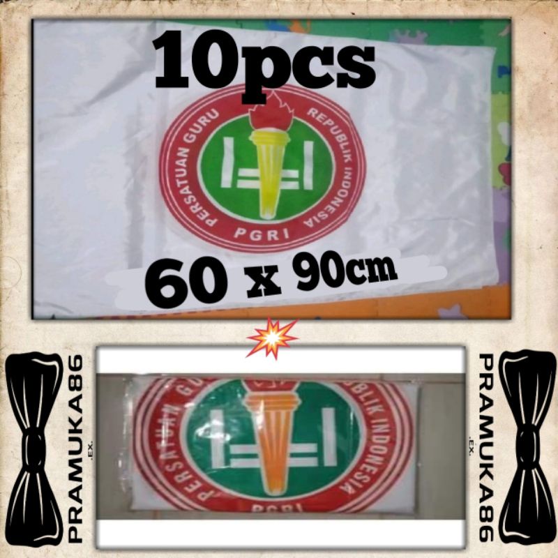 (10pcs) Bendera PGRI Sablon ukuran 60x90cm