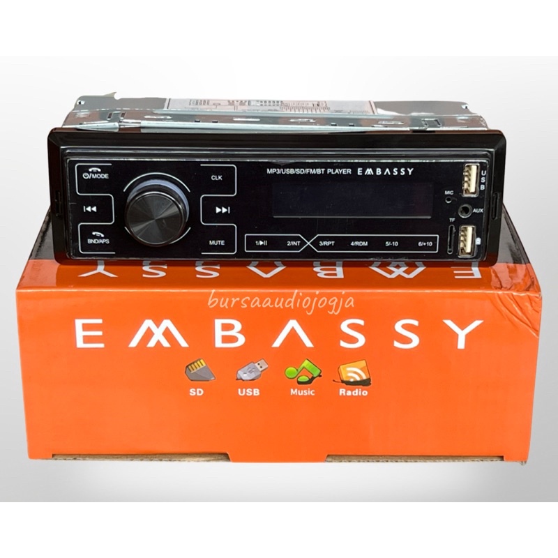 Single din Embassy head Unit Tape Mobil Bluetooth MP3