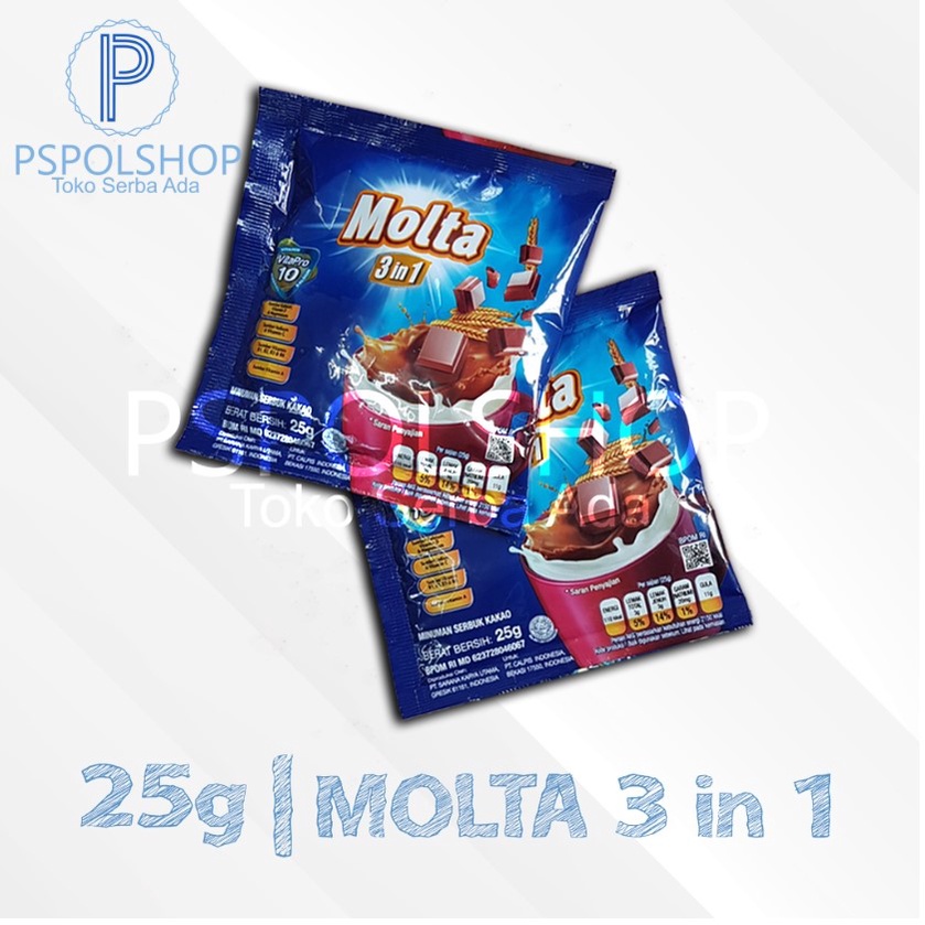 Minuman Susu Bubuk MOLTA/INI BUKAN MILO/SUSU COKLAT/OVALTINE/DANCOW/COKLAT MALT  3in1 Sachet 25g (10