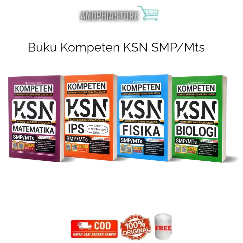 Buku KSN SMP/MTS : Kompeten KSN IPS Matematika Biologi Fisika