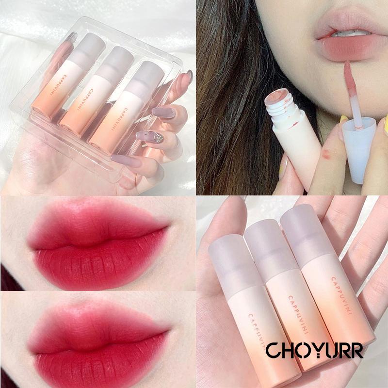 【COD】Cappuvini Lip Cream Matte Velvet Lipstik Tahan Lama Dan Anti Air Lipstik Kosmetik bibir Lipstik Makeup Matte Soft Mist Lasting  Makeup Bibir-CH