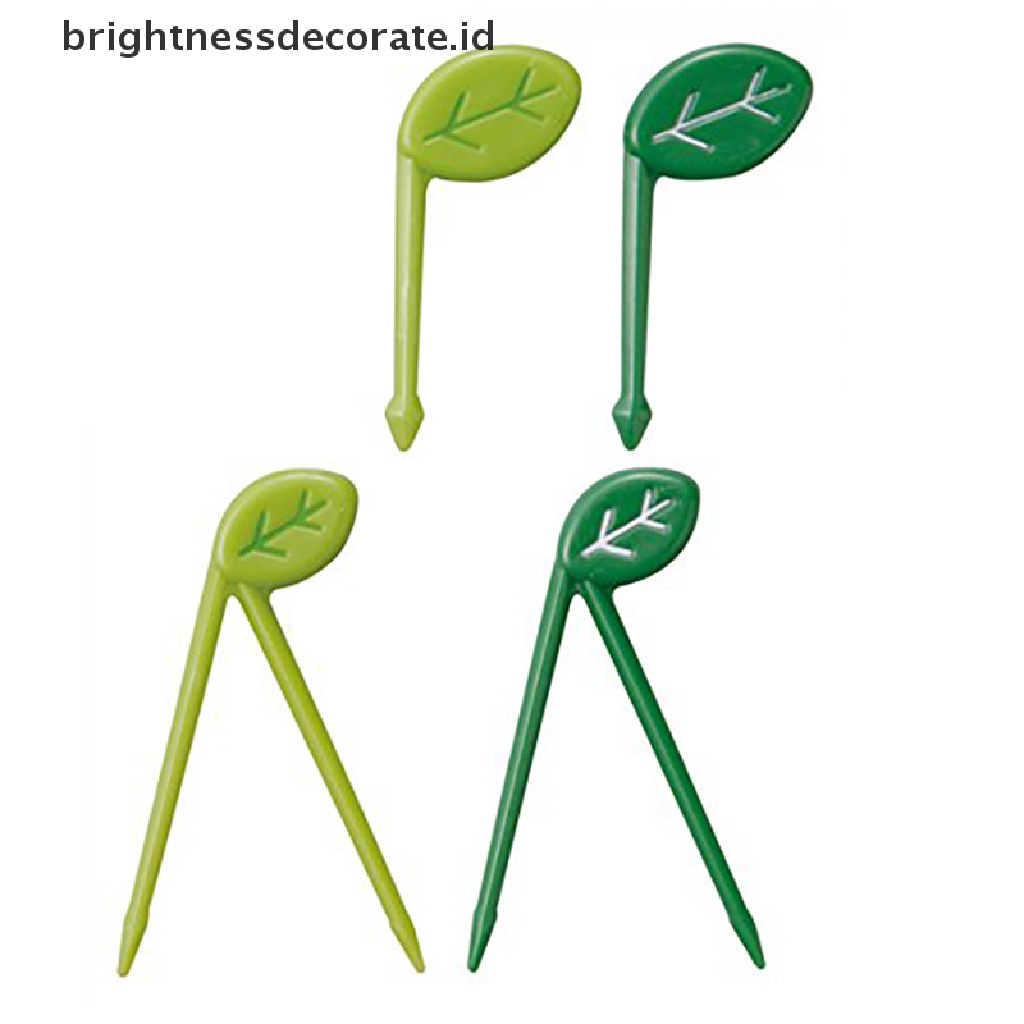 [Birth] 10pcs/set Daun Buah Garpu Picks Anak Snack Dessert Dekorasi Garpu Tusuk Gigi [ID]