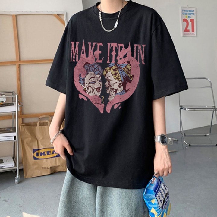 RDGF official shop kemeja leher bulat kaos pria terbaru 2023  atasan kaoskaos hitam oversize PRIA &amp; WANITA (UNISEX)