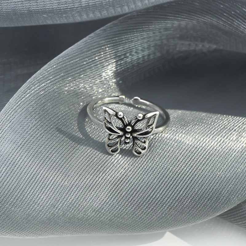 Gothic Vintage Berongga Kupu-Kupu Cincin Untuk Wanita Gadis Adjustable Rings Fashion Cocktail Pesta Statement Jewelry