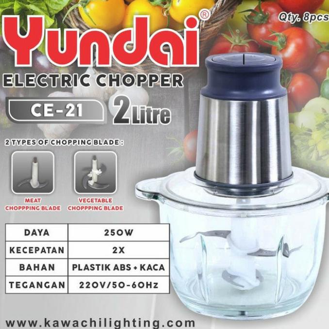 Food Processor Yundai CE-21 2 Liter Kaca / Chopper Daging Bumbu