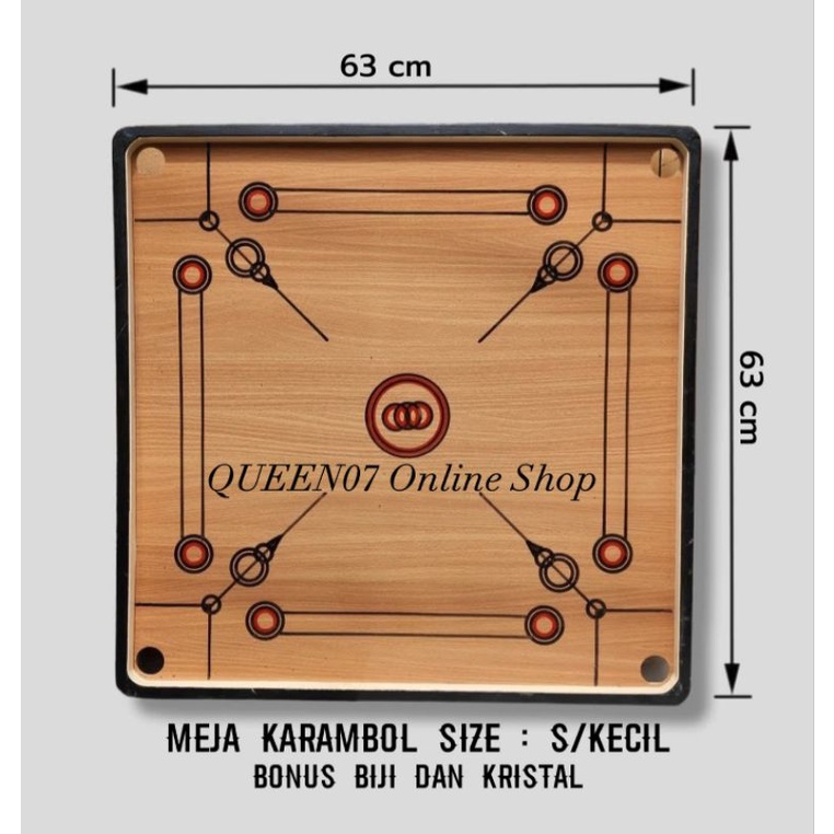 Meja karambol kecil (S) Plus biji karambol&kristal khusus ojol