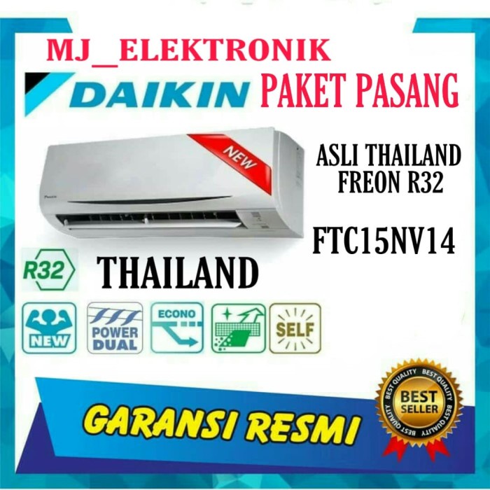 Reflektor Ac Daikin 1/2 Pk Ftc15Nv14 Thailand Paket Pasang