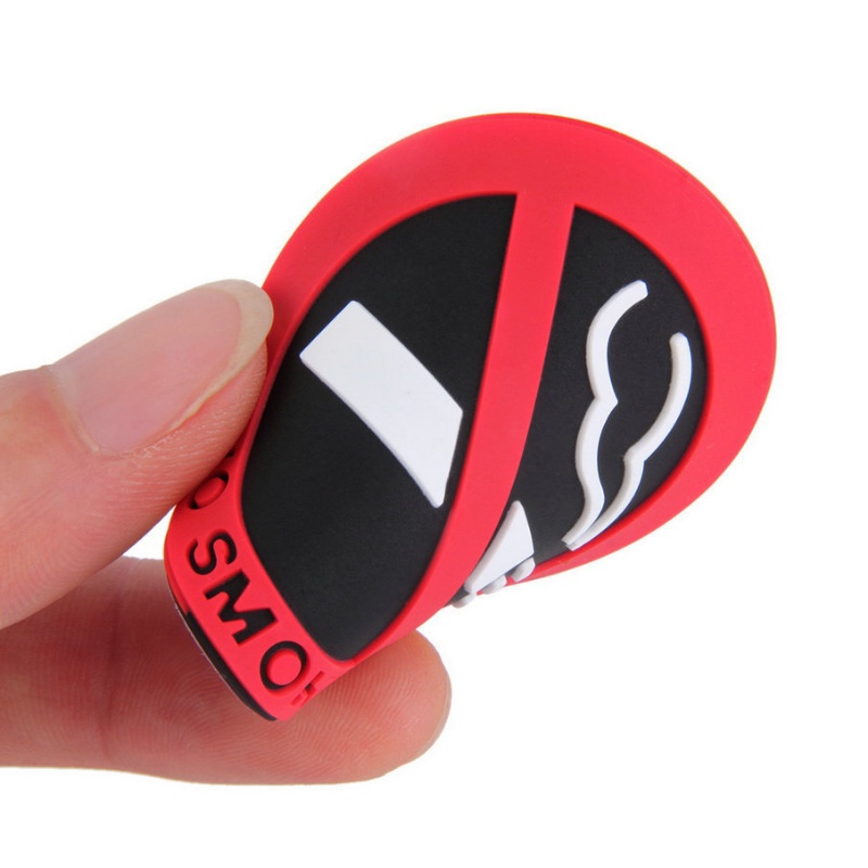 [Harga Grosir] Silikon Stiker Peringatan No Smoking Sign Sticker Round Sign Dekorasi Self-adhesive Tahan Air Stiker Mobil Universal Aksesoris Mobil