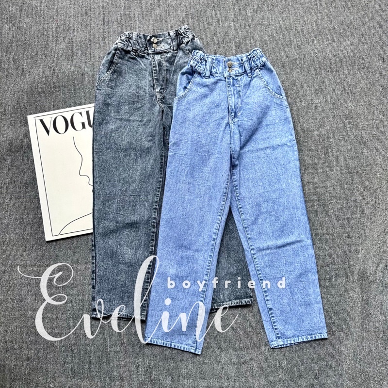 BOYFRIEND EVELINE // BF JEANS KARET KANCING DOUBLE