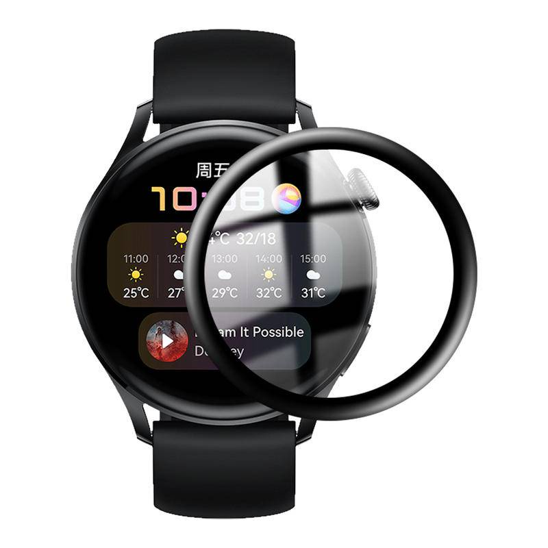 5d Soft Fibre Glass Film Pelindung Untuk Huawei watch Gt3 2 Pro 2e 42mm 46mm 43mm Full Curved Cover Screen Protector Untuk Huawei watch 3pro Fit 2d Smartwatch Film