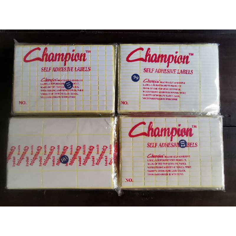 

Label champion ASLI termurah isi 7 lbr ( ecer & grosir)
