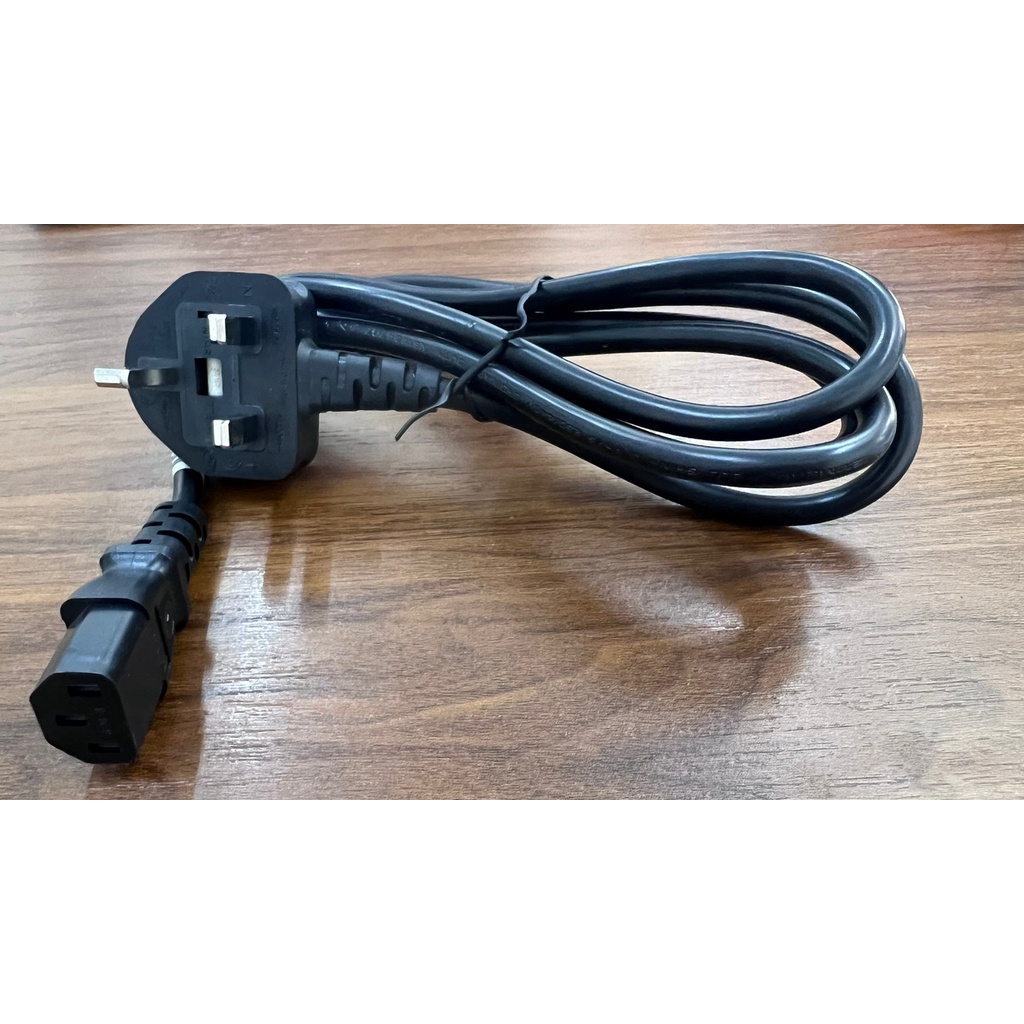 Kabel Power Socket Soket Tipe Type G 3 Kaki 13A 250V to IEC320 C14