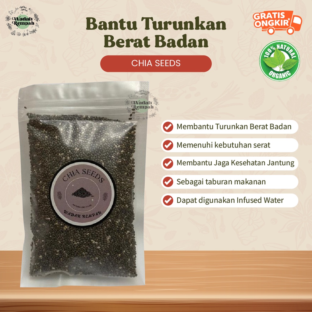 

Chia Seed Biji Cia Seed Membantu Menurunkan Berat Badan Premium Quality 50Gr By Wadah.rempah