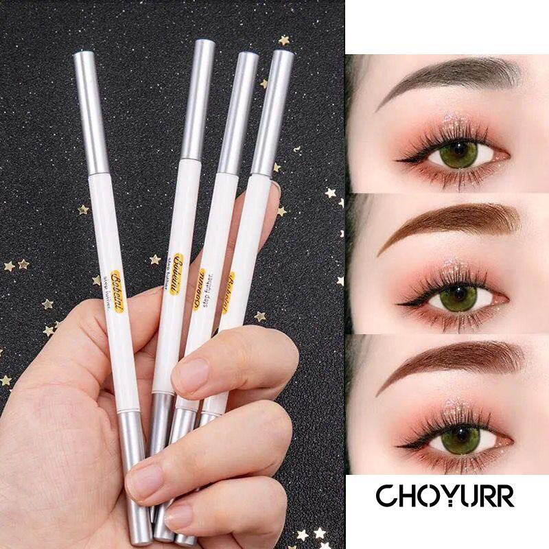 【COD】Pensil Alis Tahan Air Halus Berkepala Ganda Berkeringat Bukti Keringat Riasan Sapuan Halus -CH