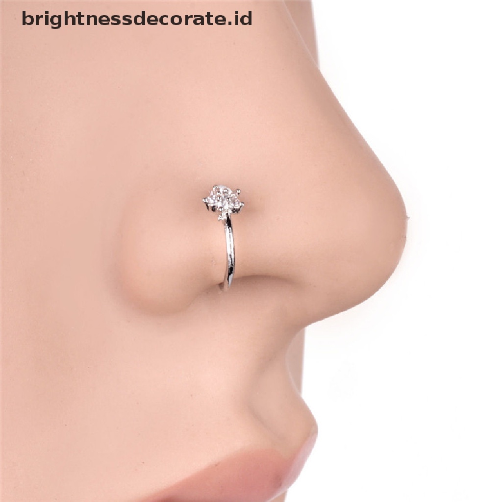 [Birth] Cincin Hidung Ear Hoop Tragus Cartilage Earring Kristal Baja Bedah Stainless [ID]