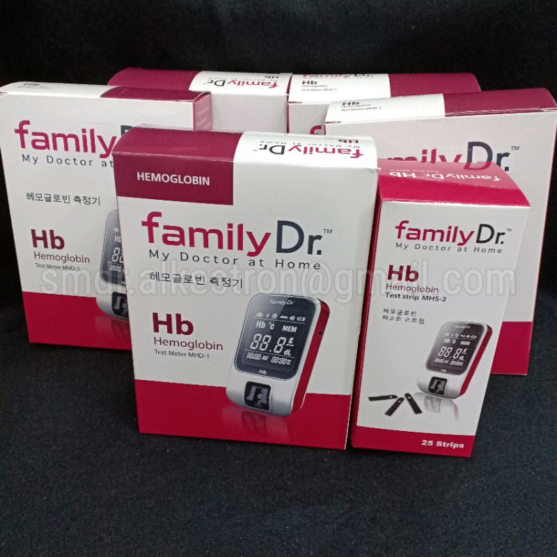 paket alat cek hemoglobin HB family dr include strip 25pcs