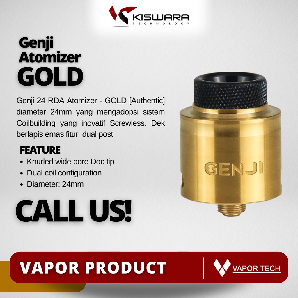 Genji 24 RDA Atomizer - GOLD [Authentic] KiswaraBandung