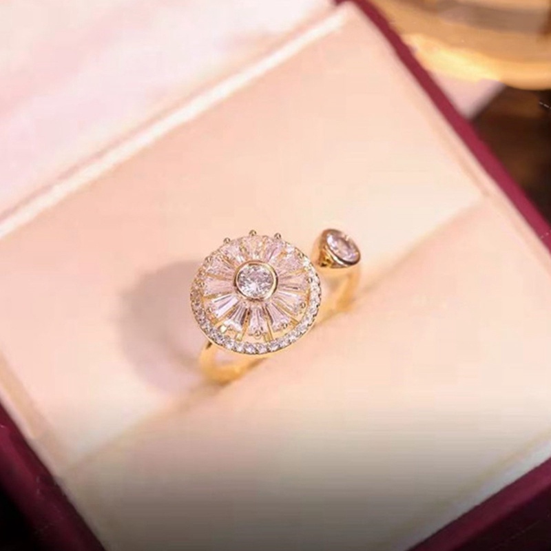 Cincin Berputar Pereda Kecemasan Kristal Emas, Cincin Dekompresi Yang Dapat Disesuaikan