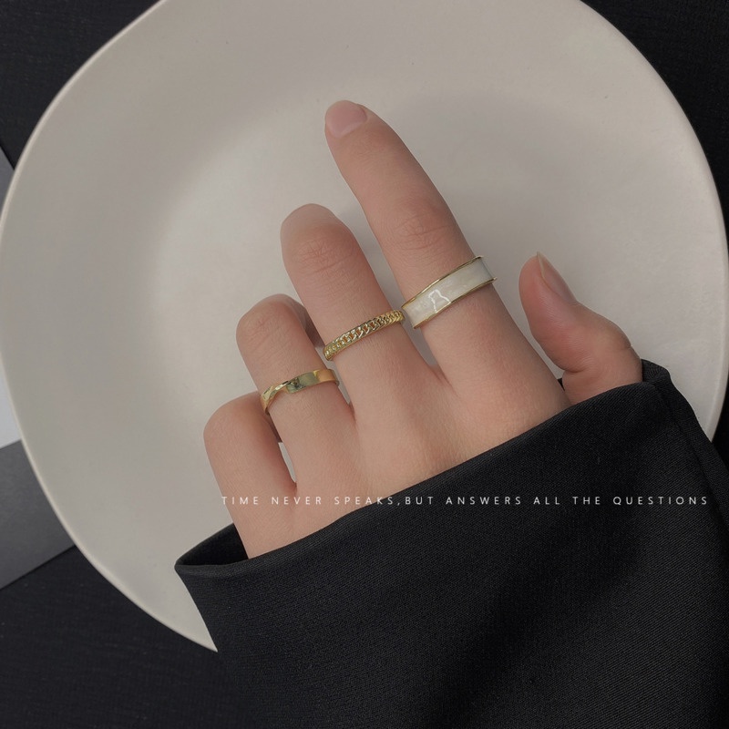 [Set Ring Series] Set Kombinasi Aksesoris Cincin Kepribadian Fashion Versi Korea Simple