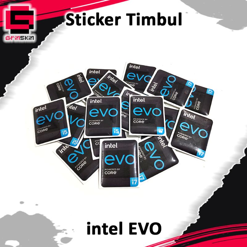 Sticker Timbul Emblem intel Evo Core i5 i7