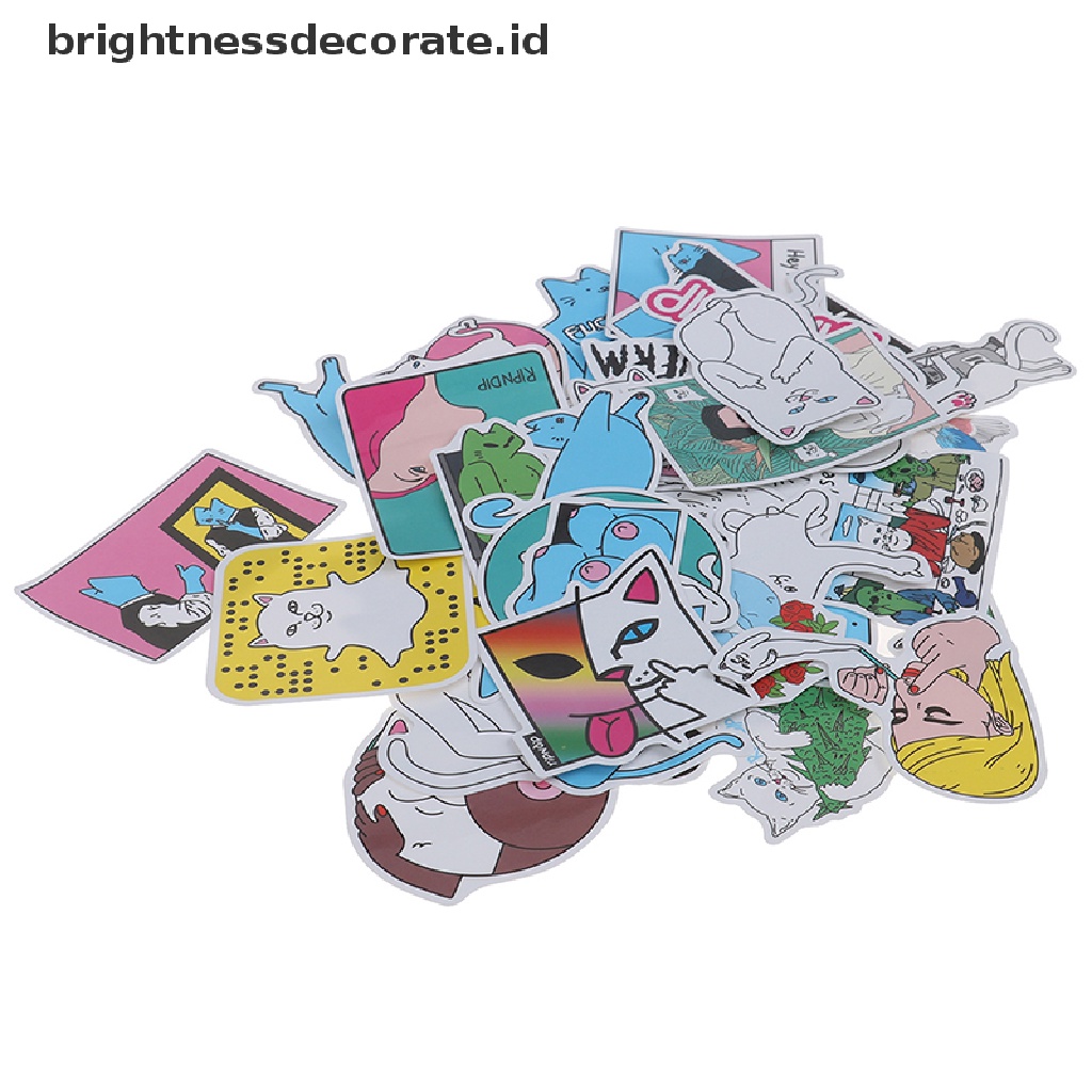 [Birth] 50pcs Stiker RIPNDIP Lucu Bom Skateboard Koper Laptop Decals [ID]