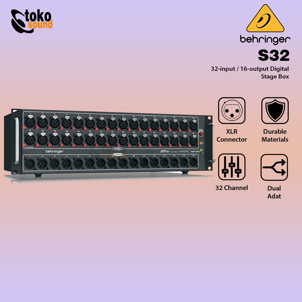 Behringer S32 32-input / 16-output Digital Stage Box