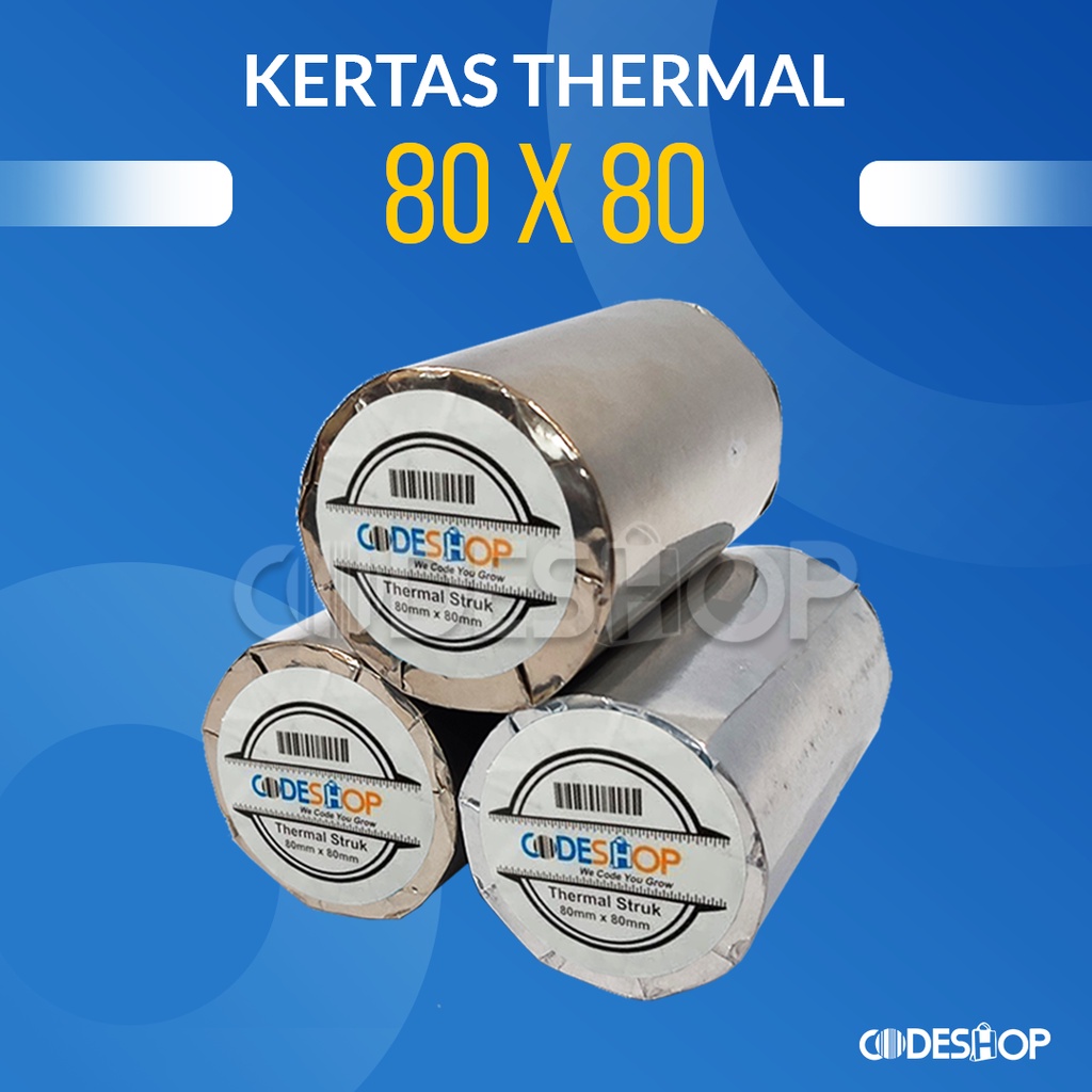 Kertas Thermal Codeshop 80x80 mm - Struk Kasir Printer 80mm