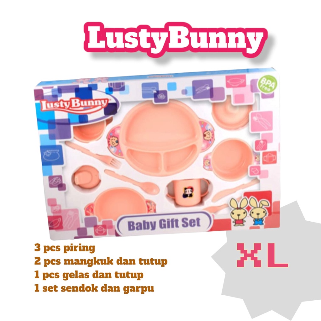 Lusty Bunny Fedding Set Baby Gift Peralatan Makan Bayi Size XL Anti Pecah BPA FREE