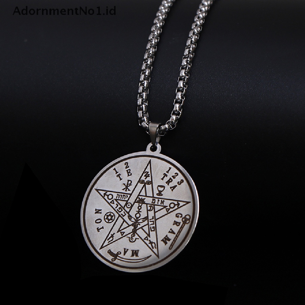 [AdornmentNo1] 1pc Kalung Pagan Tetragrammaton Pentagram Pendant Wicca Supernatural [ID]